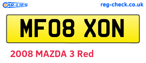 MF08XON are the vehicle registration plates.