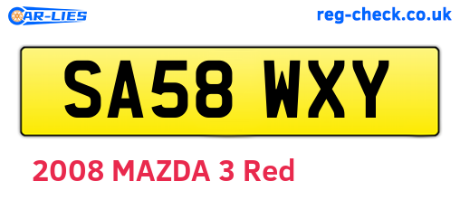 SA58WXY are the vehicle registration plates.