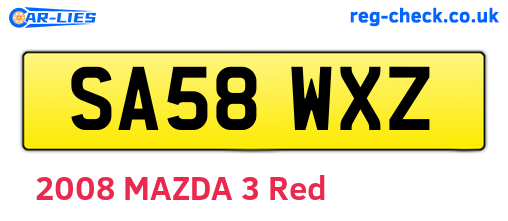 SA58WXZ are the vehicle registration plates.