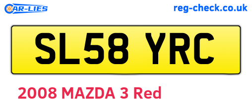 SL58YRC are the vehicle registration plates.