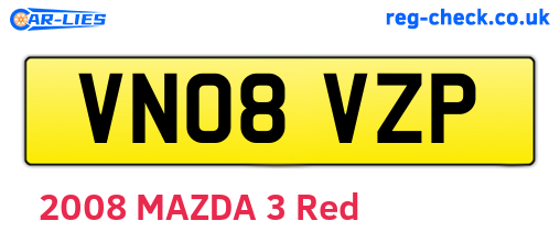 VN08VZP are the vehicle registration plates.