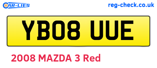 YB08UUE are the vehicle registration plates.