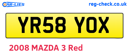 YR58YOX are the vehicle registration plates.