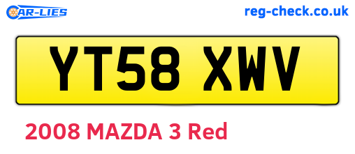 YT58XWV are the vehicle registration plates.