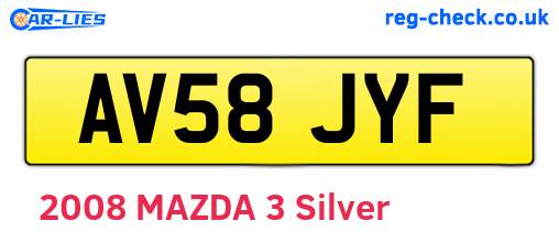 AV58JYF are the vehicle registration plates.