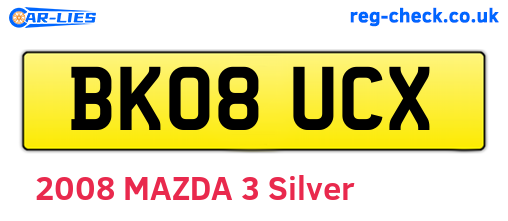 BK08UCX are the vehicle registration plates.