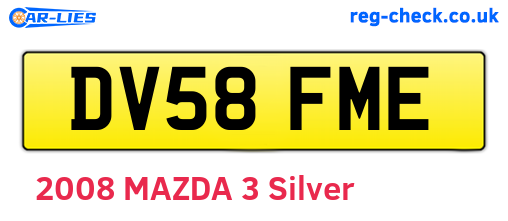 DV58FME are the vehicle registration plates.