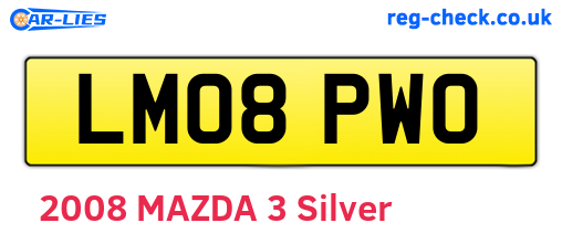 LM08PWO are the vehicle registration plates.