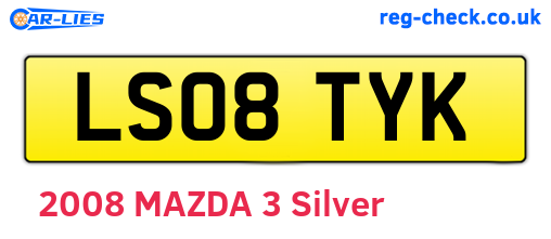LS08TYK are the vehicle registration plates.