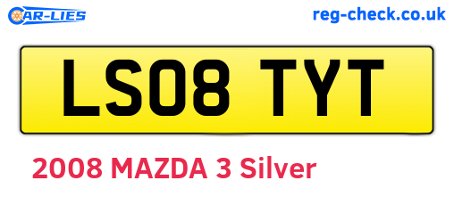 LS08TYT are the vehicle registration plates.