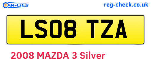 LS08TZA are the vehicle registration plates.