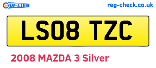 LS08TZC are the vehicle registration plates.