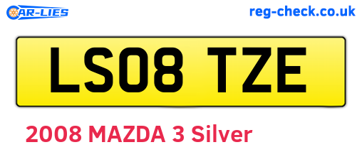 LS08TZE are the vehicle registration plates.