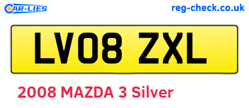 LV08ZXL are the vehicle registration plates.
