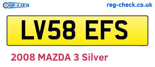 LV58EFS are the vehicle registration plates.