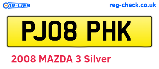 PJ08PHK are the vehicle registration plates.