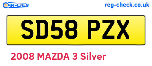 SD58PZX are the vehicle registration plates.