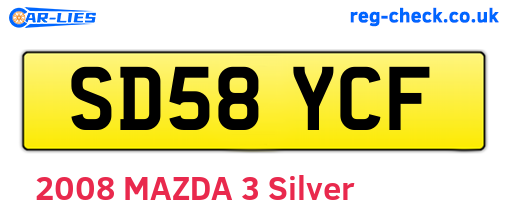 SD58YCF are the vehicle registration plates.