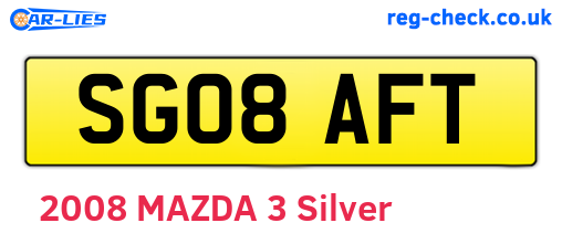 SG08AFT are the vehicle registration plates.