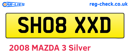 SH08XXD are the vehicle registration plates.
