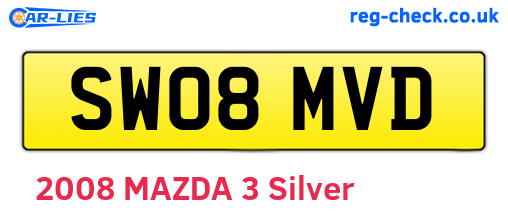 SW08MVD are the vehicle registration plates.