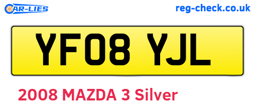 YF08YJL are the vehicle registration plates.