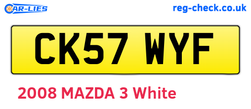CK57WYF are the vehicle registration plates.