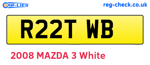 R22TWB are the vehicle registration plates.