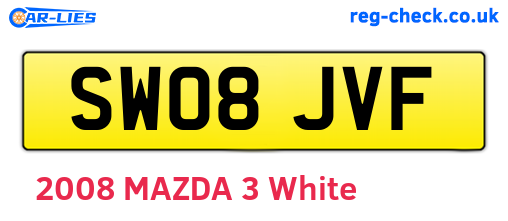 SW08JVF are the vehicle registration plates.