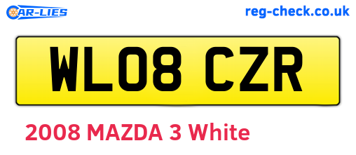 WL08CZR are the vehicle registration plates.