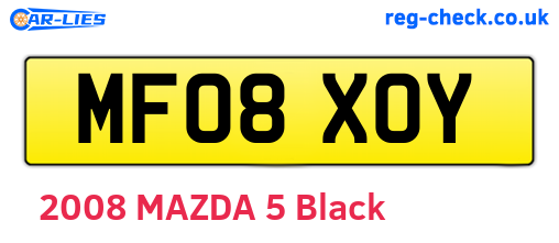 MF08XOY are the vehicle registration plates.