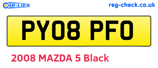 PY08PFO are the vehicle registration plates.