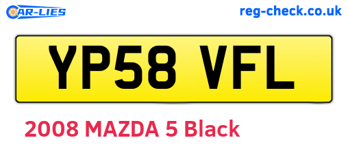 YP58VFL are the vehicle registration plates.