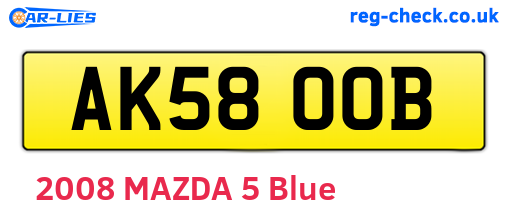 AK58OOB are the vehicle registration plates.