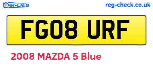 FG08URF are the vehicle registration plates.