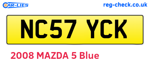NC57YCK are the vehicle registration plates.