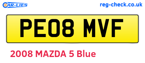 PE08MVF are the vehicle registration plates.