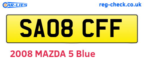 SA08CFF are the vehicle registration plates.