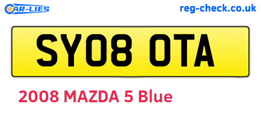 SY08OTA are the vehicle registration plates.