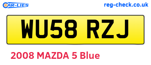 WU58RZJ are the vehicle registration plates.