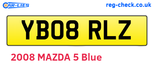 YB08RLZ are the vehicle registration plates.