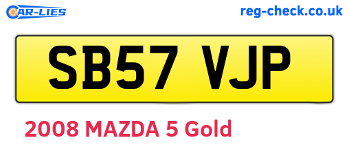 SB57VJP are the vehicle registration plates.