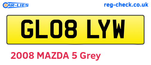 GL08LYW are the vehicle registration plates.