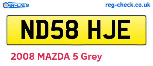 ND58HJE are the vehicle registration plates.