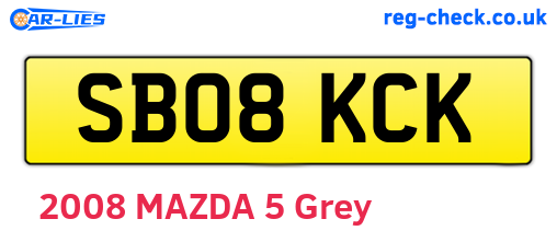 SB08KCK are the vehicle registration plates.