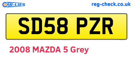 SD58PZR are the vehicle registration plates.
