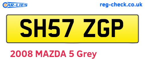 SH57ZGP are the vehicle registration plates.