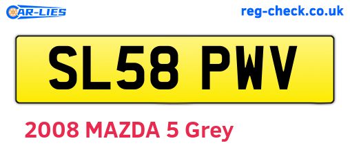 SL58PWV are the vehicle registration plates.