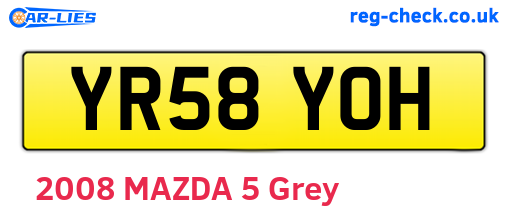 YR58YOH are the vehicle registration plates.