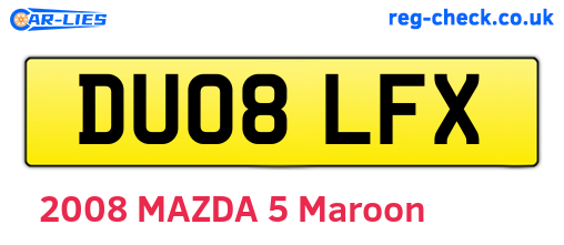 DU08LFX are the vehicle registration plates.